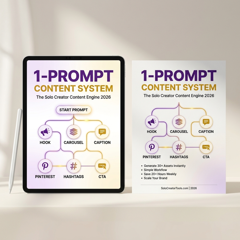 1-Prompt Content System Digital Guide & Cheat Sheet Mockup